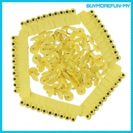 [BuymorefunMY] 100 Pcs Large Blank Livestock Ear Tags for Pig Cow Cattle Sheep Yellow