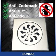 15CM X 15CM STAINLESS STEEL FLOOR TRAP COVER DRAIN FLOOR STRAINER GRATING WITH FILTER WATER ANTI ODO