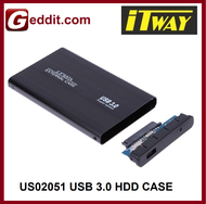 ITWAY  USB 3.0 EXTERNAL 2.5  SATA HARD DISK ENCLOSURE HDD CASE UPTO 6GBPS SPEED (CASE-2.5-US02051 US