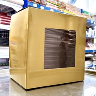 Gold Box 25 x 25 x 15/ Gold Box Height 25 x 25 x 15/ Cake Box/ Tart Box Gold Window Box