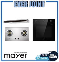 Mayer MMSS772HI [75cm] 2 Burner Stainless Steel Gas Hob + Mayer MMSL902BE [90cm] Slimline Hood + Mayer MMDO8R [60cm] Built-in Oven with Smoke Ventilation System Bundle Deal!!