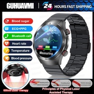 2024 New 650nm Laser Therapy Smart Watch Men Blood Sugar ECG Temperature Bluetooth Call Health Smartwatch For Android Huawei ios