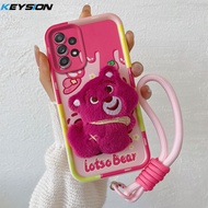 KEYSION เคส3D น่ารักลายการ์ตูนสำหรับ Samsung A53 A23 5G พร้อมสายคล้องซิลิโคนกันกระแทก A13เคส Galaxy