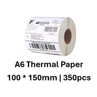 A6 Thermal Paper Roll | Shipping Label Sticker | 100 x 150mm | 350pcs