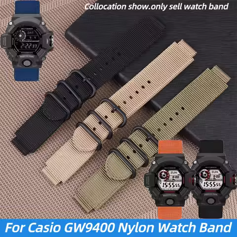 Nylon canvas Watch Band Watch Band For Casio G-SHOCK 3410 GW9400 GW9300 men Outdoor Sports Watch Str