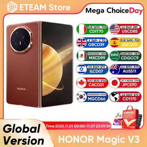 New Honor Magic V3 5G Foldable phone LTPO OLED 120Hz Display 7.92" 50MP Triple Cameras Snapdragon 8