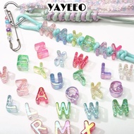 YAYEEO 10pcs Letter Beads, Acrylic DIY Keychain Iridescent Beads,  Phone Chain Mixed Color Bag Charm