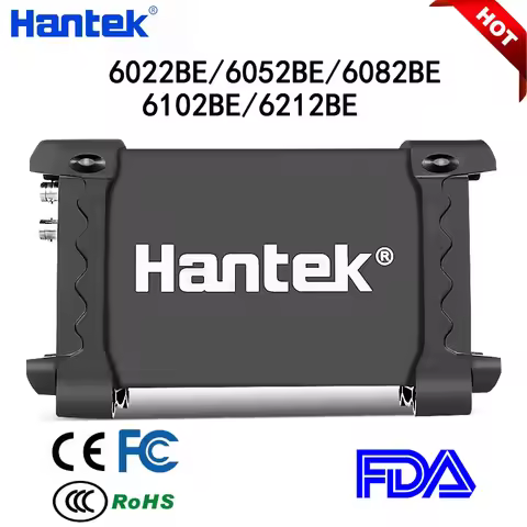 Hantek 6052BE 6022BE 6082BE 6102BE 6212BE 2CH USB Virtual Oscilloscope 20MHZ-200MHZ FFT Spectrum Ana