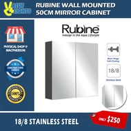 Rubine 50cm Stainless Steel Bathroom Mirror Cabinet 2 Doors RMC-1250D20 BK WH