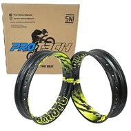 ALLOY RIM KAWASAKI KLX150 FRONT 3.0 X 17 REAR 3.5X17 BLACK+GREEN ALLOYRIM KLX KLX150 lubang tyre tir