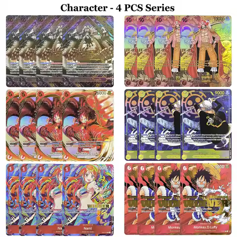 4Pcs/Set ONE PIECE Character Series Foil Card Trafalgar Law OP10-119 Marshall D-Teach Alternate Art 