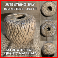 Jute Strings 3ply - 100 meters  Jute Twine  Abaca String  Jute Strings good for Arts and Craft  Jute Strings for Gardening (100 meters  328 feett per roll)
