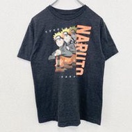 古著火影忍者疾風傳漩渦短袖動漫人物印花 T 卹，灰色，L 碼，墨西哥製造