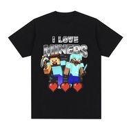 I Love Miners Summer Casual Loose Cotton Fashion Round Neck Niche Plus Size Short Sleeve T-Shirt For