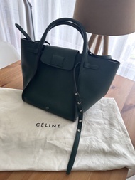 Celine Dark Green Leather Small Big Bag with Dust Bag