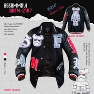 FREE SHIPPING FOXTROT THICK EMBROIDERED VARSITY BASEBALL JACKET WINDBREAKER