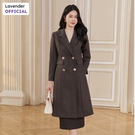 Áo măng tô dạ nữ LAVENDER màu ghi xám chất dạ ép thiết kế cổ ve 4 cúc túi chéo MT4078