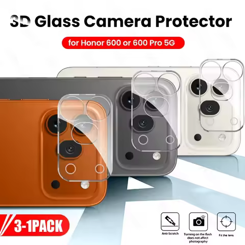 3-1Pcs 3D Curved Tempered Glass Camera Protector for Honor 600 Pro 5G 9H Clear Lens Film on Honar Ho