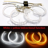 131mm Car Styling Dual Color LED DTM Angel Eyes Headlights For BMW E36 E38 E39 E46 M3 Turn Signal Ha