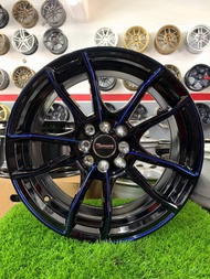 Tokura Wheels BW28C 17x7.5jj 8x100/114 ET38 Flat Black ED Blue