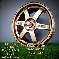 Auto Option Rays Te37 New rim 18x8.5 5x114.3 ET35 Bronze TM Auto Tyre Service Johor Baru