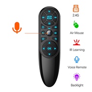 【SHI】-Voice Remote Control 2.4G Wireless Air Mouse with Gyroscope Backlit IR Learning for Android TV Box