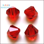 200pcs Imitation Austrian Beads Grade AAA K9 Glass Faceted Bicone Red 4x4mm Hole: 0.7~0.9mm