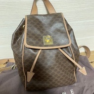 Celine Macadam Triomphe Backpack 賽琳中古棕花背包