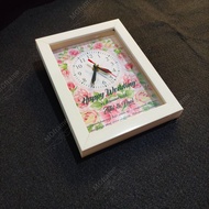HAMPERS WEDDING GIFT 3D frame/ size 19x13.5cm + acrylic glass gift custom 3D clock frame wedding gif