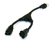 Monoprice 3-Prong Power Cord Splitter Cable - NEMA 5-15P to 2X NEMA 5-15R, 16AWG, 13 Amps, 1625 Watt