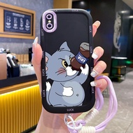 Case For iPhone X Xs Xr Max 7 Plus 8 Phone Cat Mouse Coke Soft Shell Silicone Shockproof Strap