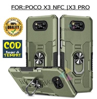 Casing Poco X3(Nfc) | Poco X3 Pro Hard Case Ring Armor Robot Case Kickstand Hybrid/Ring Holder