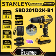 STANLEY SBD201D2K-B1 18V Cordless 13mm Brushless Drill Driver With 2pcs Batteries &amp; 1pc Charger (SBD