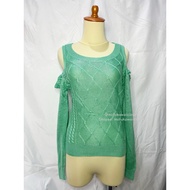 [READY Daily Kawaii Y2K Coquette Mori Goth Vintage Outfit] LL Knit Sabrina Mint Green