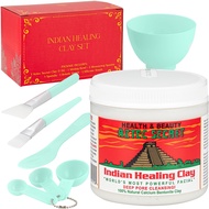 Aztec Secret 1lb, Original Indian Healing Clay with a Face Mask Mixing Bowl Set, Includes Bentonite 