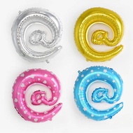 16 inch "@" Symbol Foil Balloon Gold And Silver Powder Blue Dot Helium Balloon Happy Birthday Party 