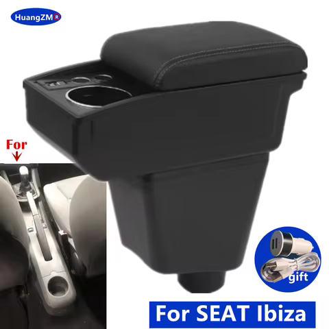 For SEAT Ibiza III 2001-2008 Armrest Box For Seat Ibiza 6j Ibiza 6L Car Armrest Storage Box Dedicate