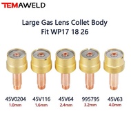 TIG 2/5Pcs 1.0/1.6/2.4/3.2/4.0Mm Gas Lens Collet 45V0204 45V116 45V64 995795 45V63 For