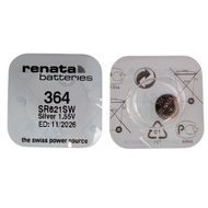 ถ่านกระดุม renata(รีนาต้า) 364 SR621SW  1.55V Swiss Made ของแท้​ แบ่งขายจำนวน 1ก้อน