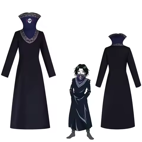 Anime HxH Feitan Pōtoo Cosplay Costume Black Coat Uniform Dress For Halloween Christmas Party Cos Ma