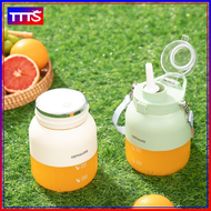 Portable Mini Juicer 1 Cup with 2 Lids Household 10-Leaf Blade Straw Juice Cup Wireless Rechargeable