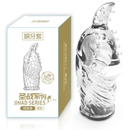 Very irritating Silicone Reusable Condom Crystal Spike Enlargement Extend Condom Delayed Kondom Berd