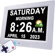 MASSII 【2025 New】 19 Alarms Digital Clock with Loud Voice Talking Time, Auto DST, 20 Custom Reminder