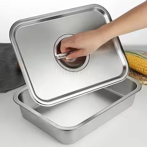 304 stainless steel plate tray rectangular square oven tray baking pot dish deep Japanese barbecue b