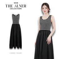 Thealner-AN224 (Black Striped Sleeveless Dress)