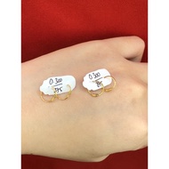 375 genuine gold baby wire earrings