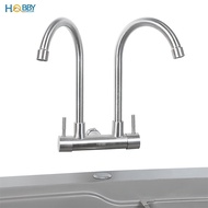 Wall-mounted sink faucet with 2 304 stainless steel discharge heads Hobby home decor G2D