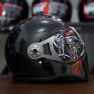HBC CAKIL PILOT HELMET | GLOSSY CARBON MOTIF | FULLFACE RETRO HELMET
