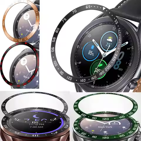 Steel Bezel Ring Metal Cover For Samsung Galaxy Watch 3 45mm 41mm Strap Adhesive Case Smart Watch Ga