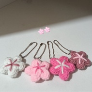 GANTUNGAN Cherry blossom crochet Keychain handmade knitted Cherry blossom keychain keychain